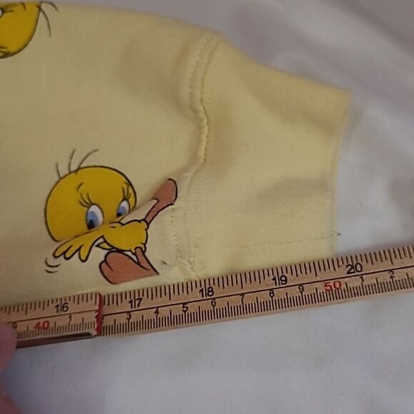 Looney Tunes Tweety Bird Sweatshirt Crew Neck All Over Print Cotton Blend Sz S - Picture 6 of 7